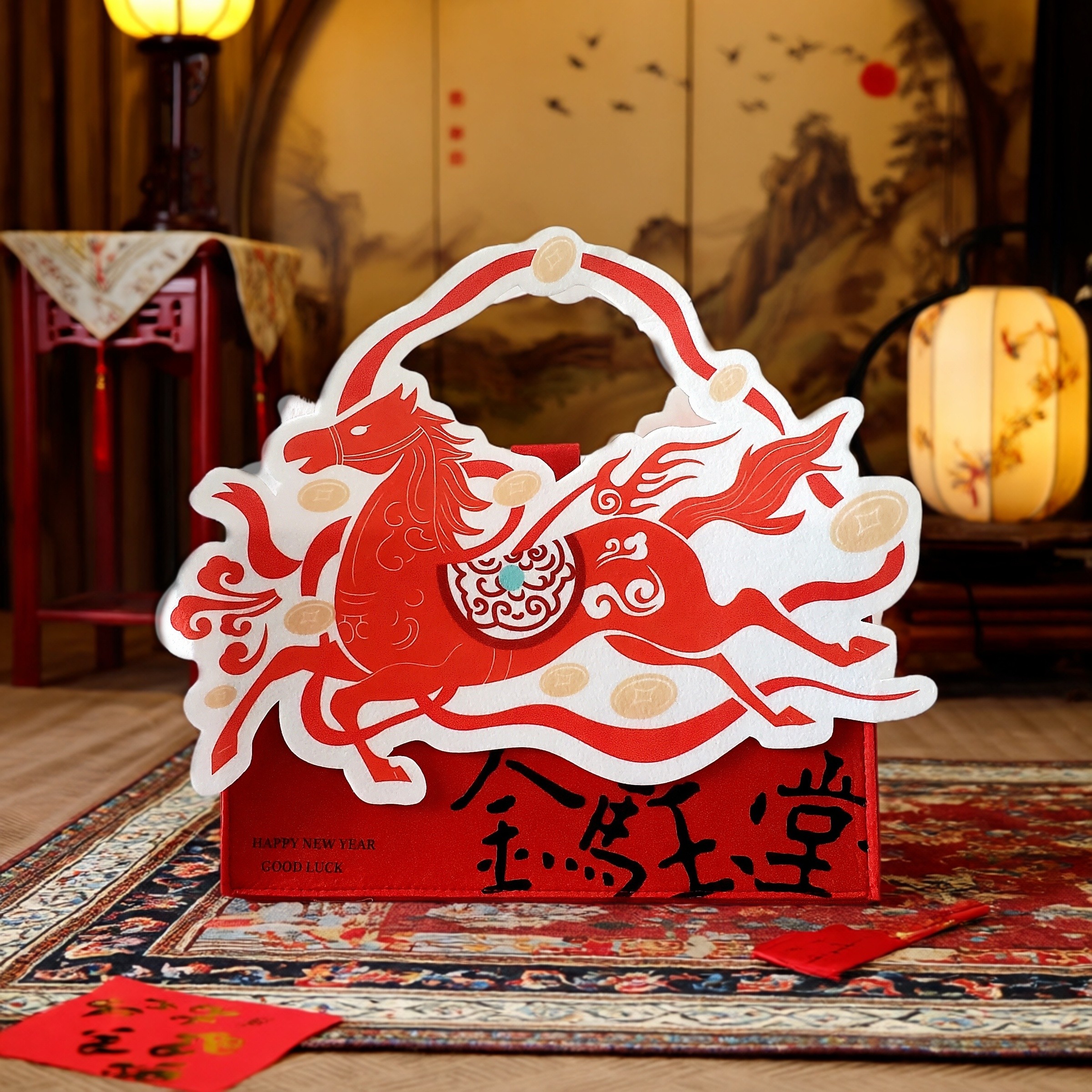 2026马年毛毡包手提袋公司年会礼品包装袋创意礼盒新年伴手礼袋,淘宝优惠券,粉丝福利购,淘宝优惠卷