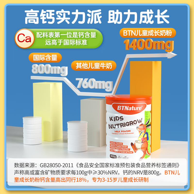 儿童成长牛奶粉3学生个子6岁以上贝特恩学霸正品官方旗舰店助力高