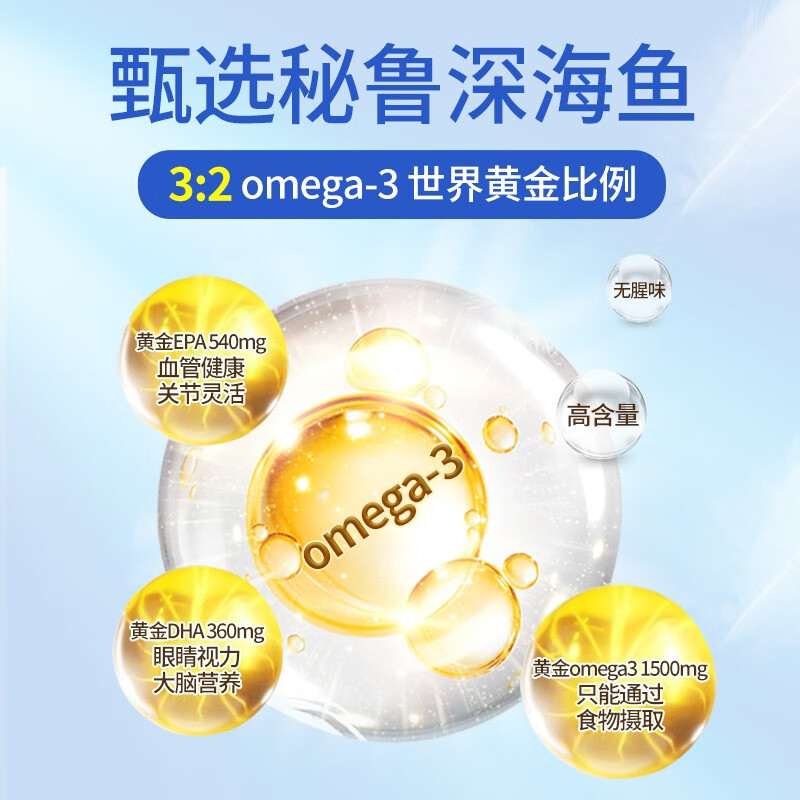 深海鱼油omega3澳洲中老年补脑卵磷脂dha欧米伽3血管herbsofgold - 图0