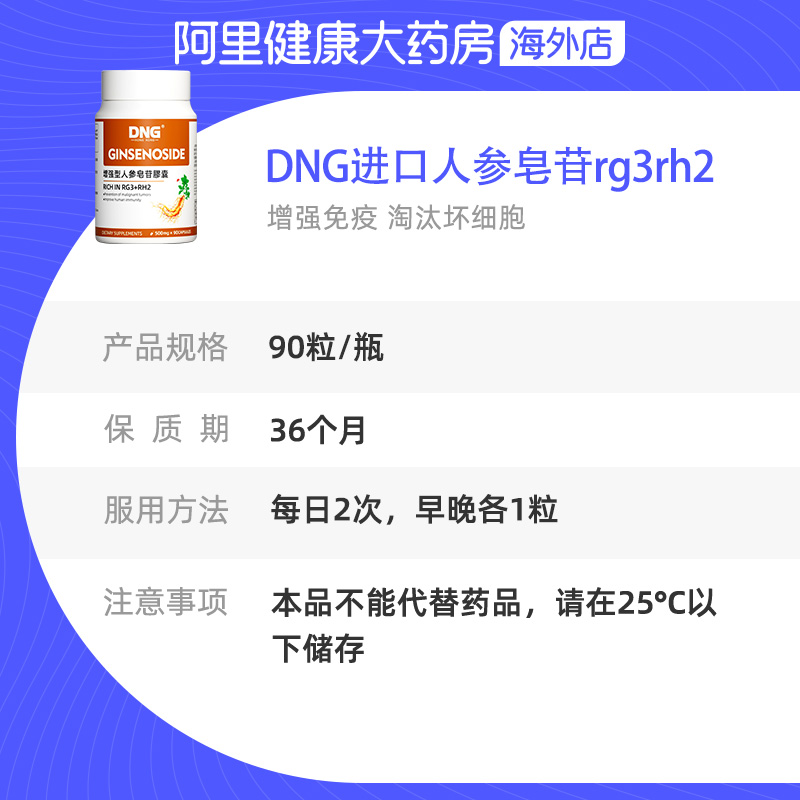 DNG稀有人参皂苷rg3rh2灵芝高纯放化术后恢复免疫力胶囊疗营养品 - 图3