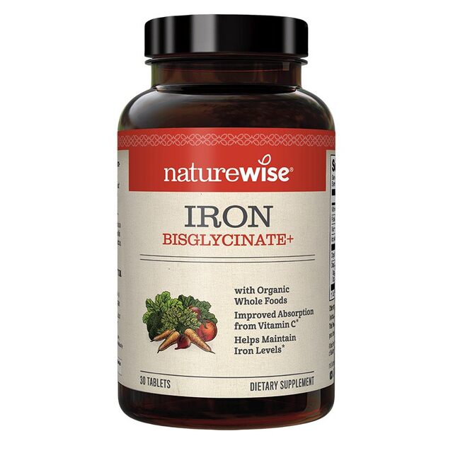 Naturewise Bisglycinate Iron Chelated Iron Supplement Tablets Iron Supplement ທາດເຫຼັກ ເສີມສໍາລັບແມ່ຍິງຖືພາໃນໄລຍະຖືພາ ເສີມທາດເຫຼັກໃນຜູ້ໃຫຍ່