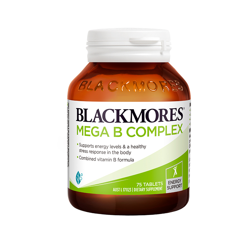 阿里健康大药房海外店BLACKMORES澳佳宝复合B族维生素b6/b12/b2VB75片学生成人熬夜正品0