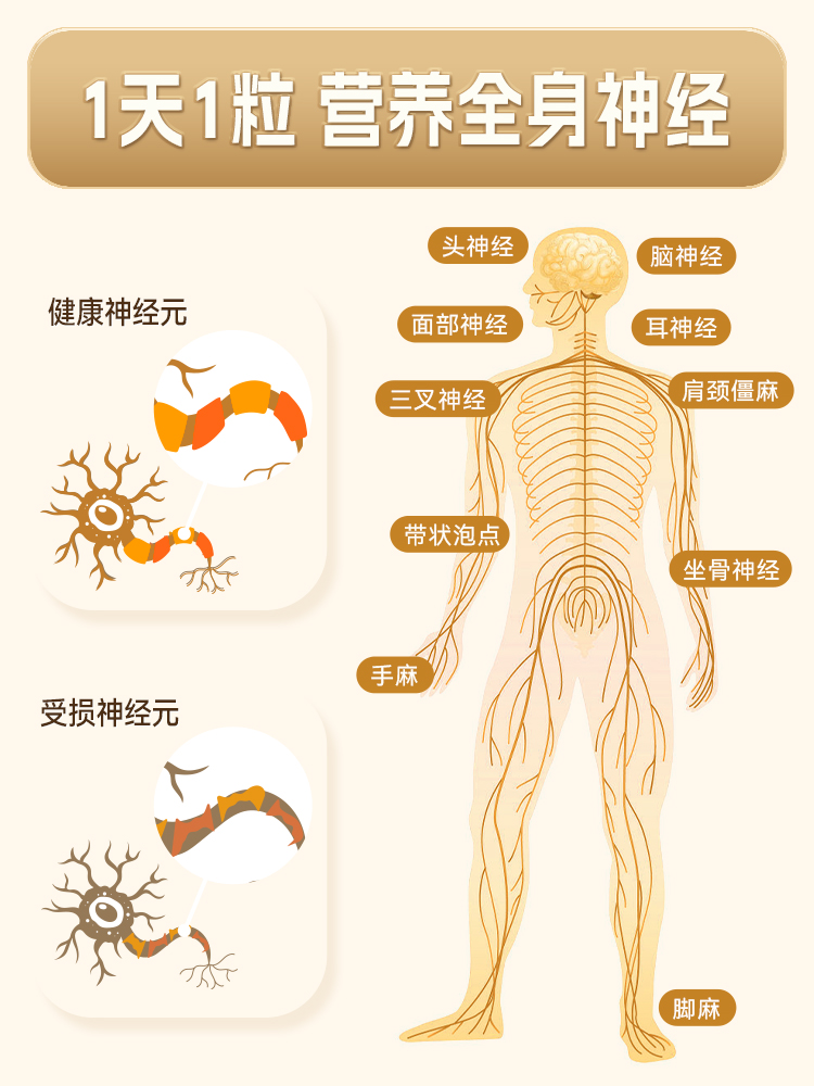 美国aidevi甲钴胺修复营养神经叶酸片修复进口维生素b12补脑3盒装 - 图0