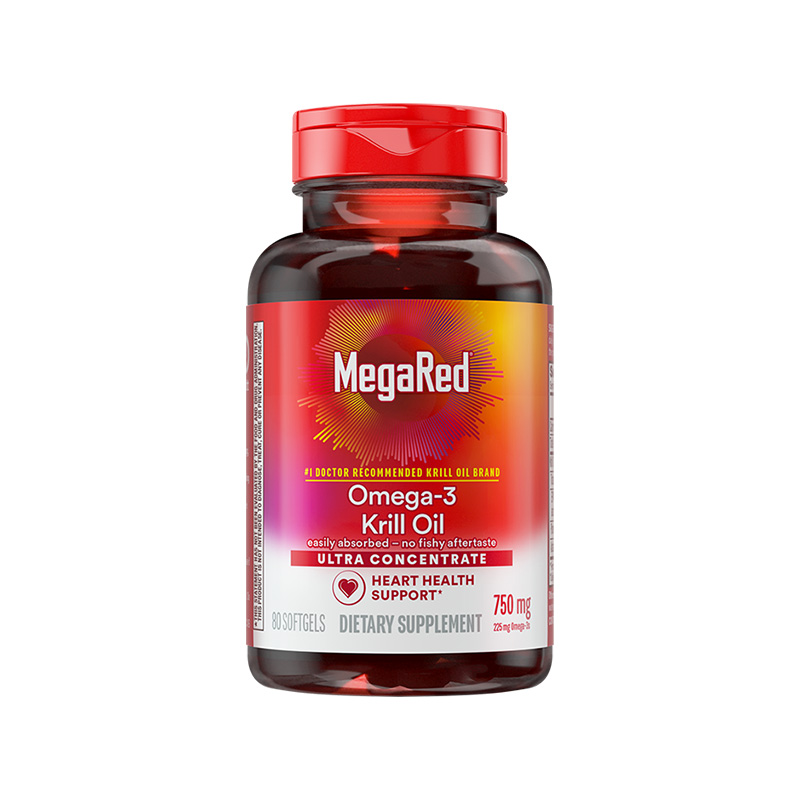 MegaRed美国omega3磷虾油鱼油升级精粹软胶囊中老年血管750mg80粒 - 图0