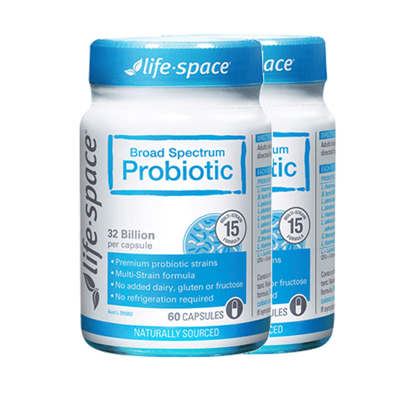 阿里健康海外旗舰店澳洲进口life space益生菌粉胶囊益生元成人调理肠胃肠道*2瓶2