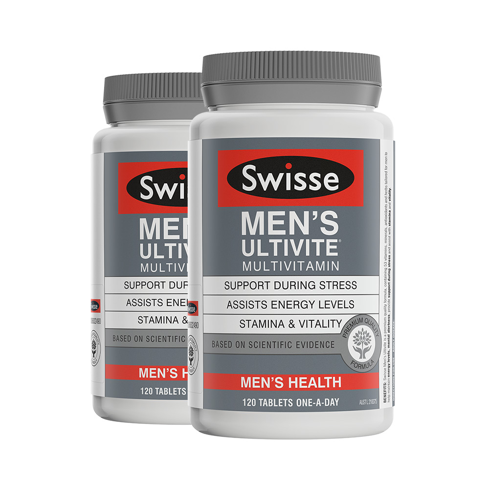 阿里健康海外旗舰店【限时】swisse男士复合多种维生素120片含B族维生素澳洲进口*2瓶2