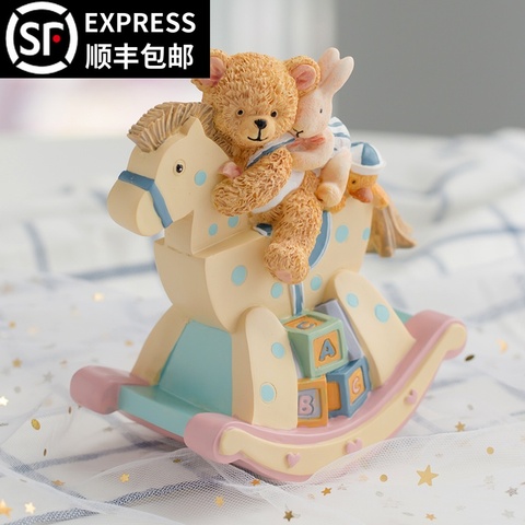 木马音乐盒儿童节礼物摇马小熊兔子八音盒送女生小孩婴儿生日礼物
