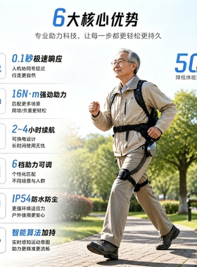 膝动力外骨骼智能助力老人行走器