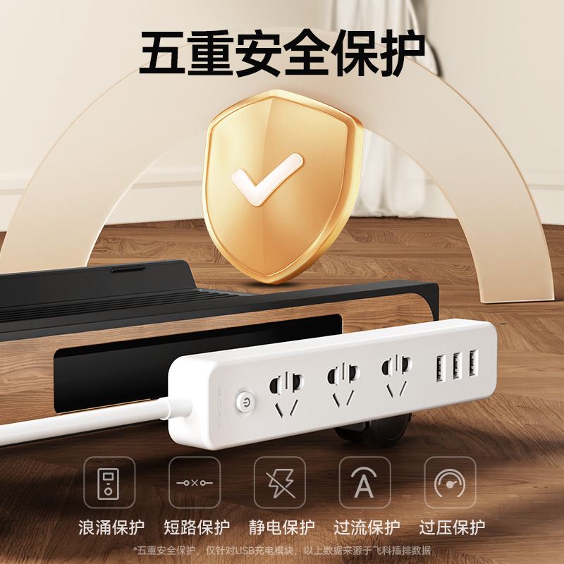 Flexible expansion and efficient heat dissipation with built-in Feike power strip