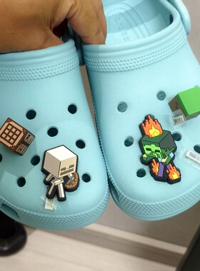 我的世界鞋花适配Crocs洞洞鞋男儿童鞋面装饰扣立体鞋扣拖鞋配件