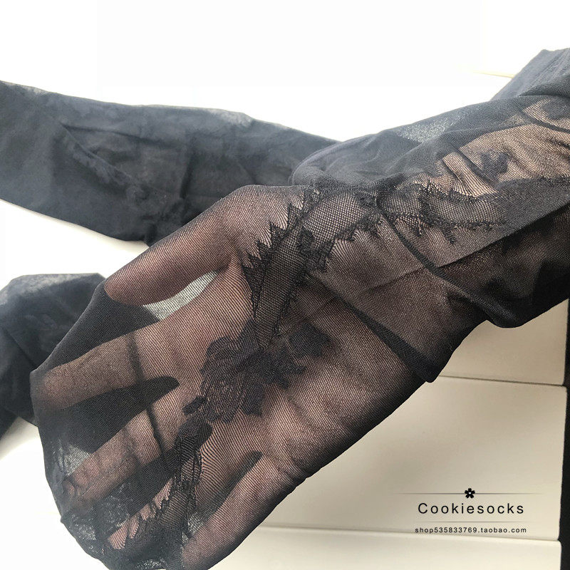 复古中世纪宫廷风透明丝袜 蕾丝缎带侧面花朵T档连裤袜提花女袜,淘宝优惠券,粉丝福利购,淘宝优惠卷