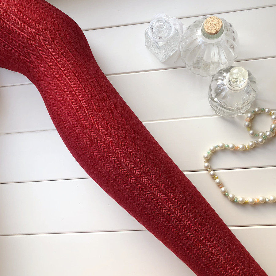 秋圣诞红色珠光人字纹天鹅绒连裤袜 80D麦穗提花T裆不透肉丝袜女,淘宝优惠券,粉丝福利购,淘宝优惠卷