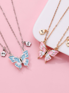 十字链女蝴蝶儿童项链姐妹闺蜜