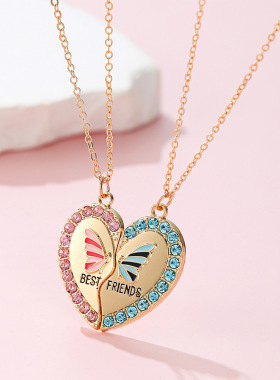 好朋友二人拼接项链儿童生日礼物