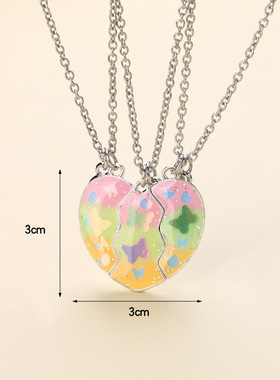 十字链女生吸铁石闺蜜项链姐妹