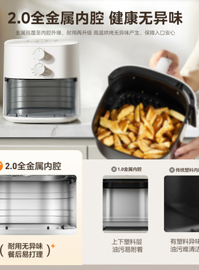 美的家用免翻面大容量空气炸锅
