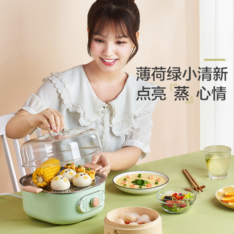美的精品电器旗舰店美的煮蛋蒸蛋器机自动断电双层家用小型迷你宿舍1人鸡蛋早餐神器3