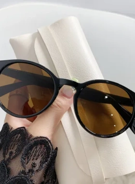 小脸米钉墨镜小显瘦韩版太阳镜超轻司机圆框圆款网红防紫外线开车