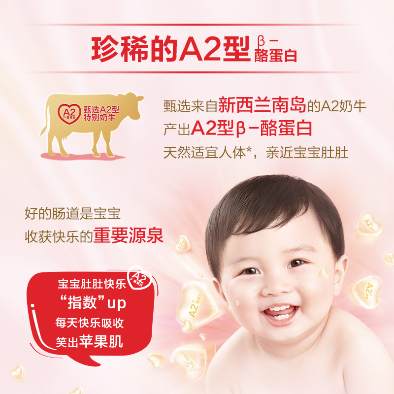 牛栏牌海外旗舰店Cow&Gate牛栏牌红罐A2 β-酪蛋白奶粉3段四罐装2