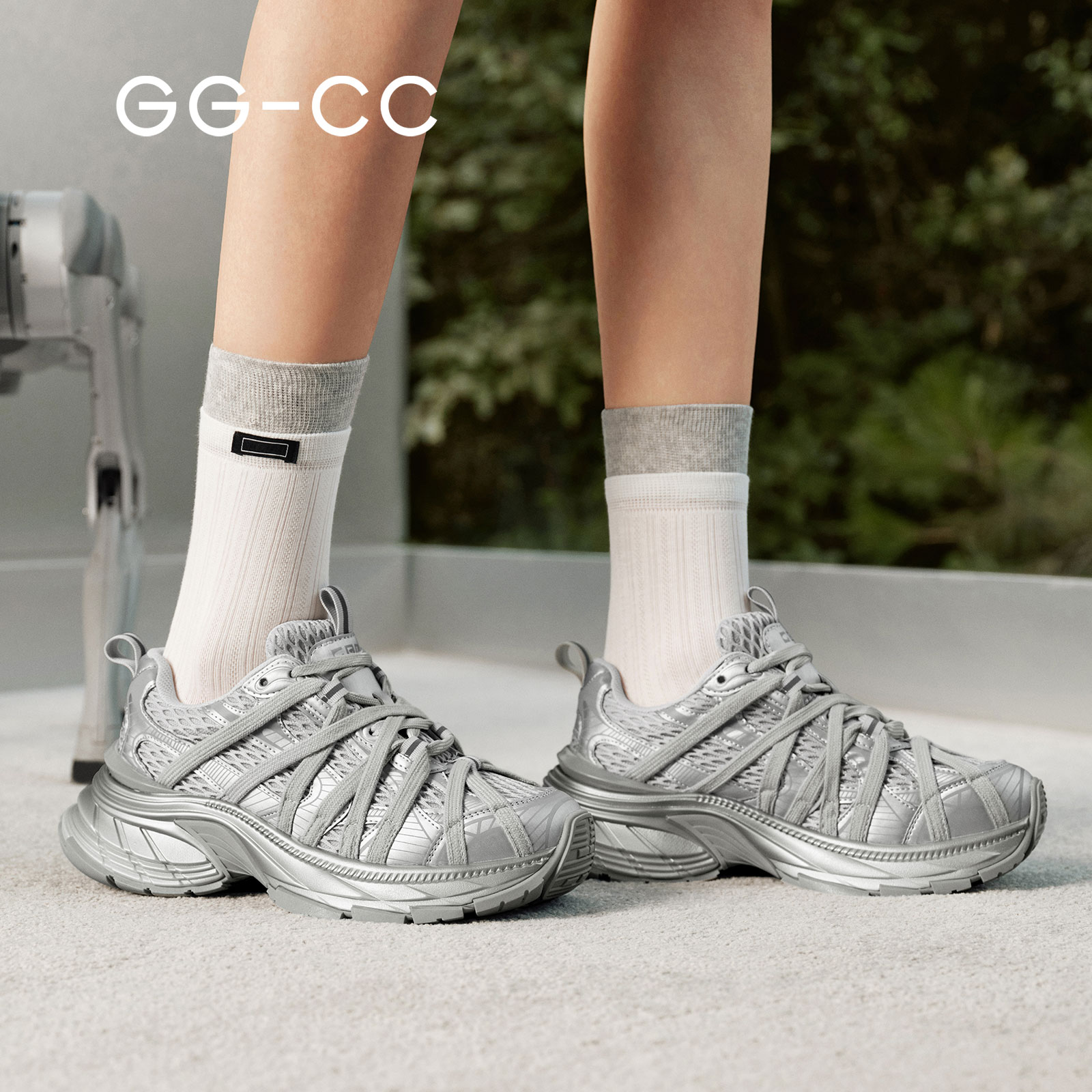 【星球物种】GGCC2025年秋季潮流复古做旧老爹鞋女捆绑设计休闲鞋 - 图0