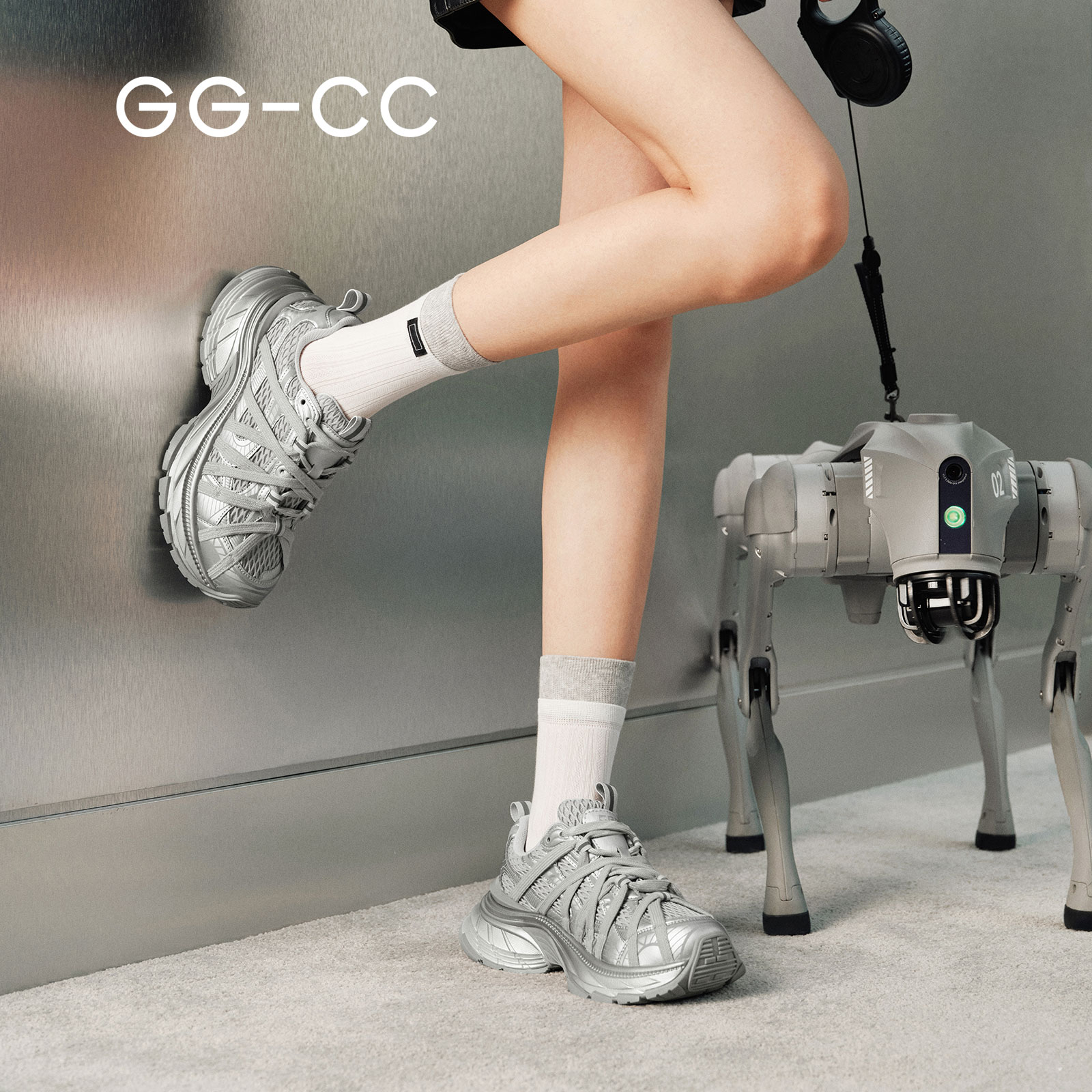 【星球物种】GGCC2025年秋季潮流复古做旧老爹鞋女捆绑设计休闲鞋 - 图1