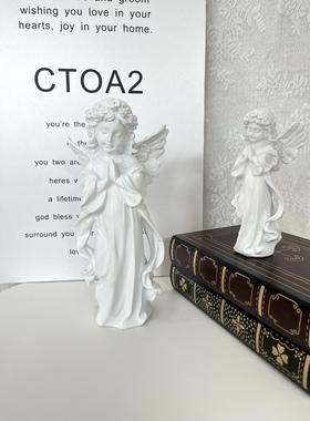 美式摄影道具轻奢座钟桌面装饰摄影道具摆件钟表小天使复古木假书