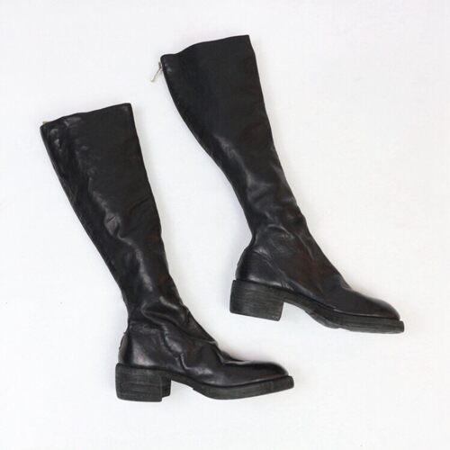 折扣清手工鞋guidi 7910z马皮长靴 后拉链水洗做旧马丁靴高筒 - 图3
