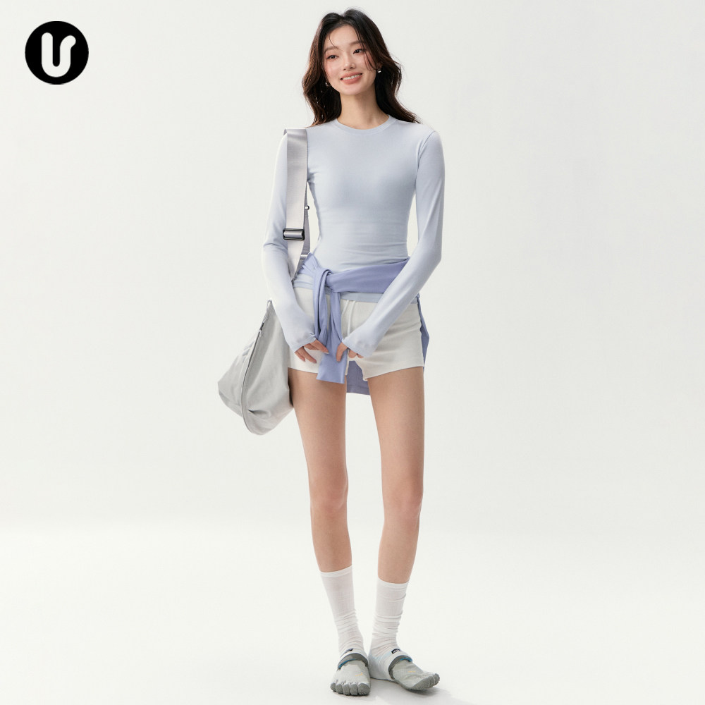 运动上衣女新款修身圆领瑜伽服长袖外穿跑步T恤普拉提训练健身服,淘宝优惠券,粉丝福利购,淘宝优惠卷