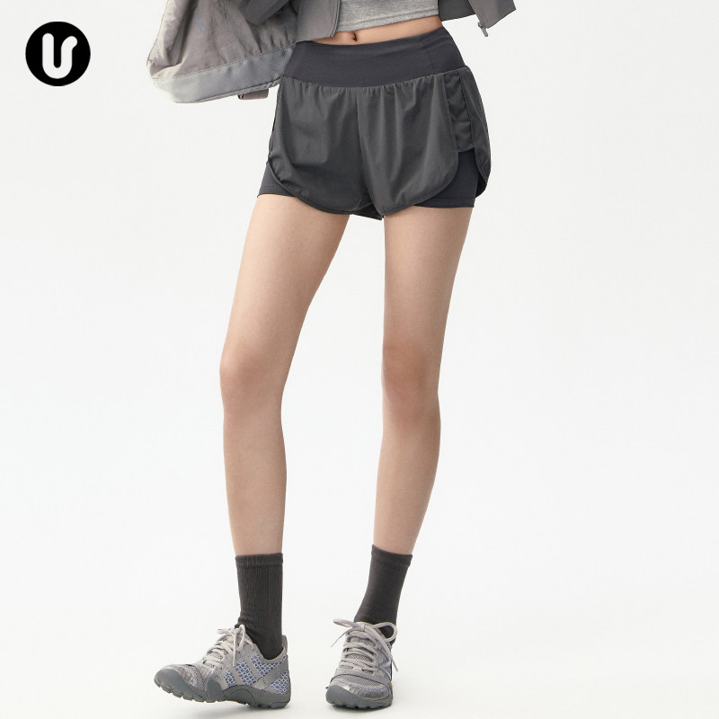 瑜伽短裤女新款假两件宽松羽毛球网球训练健身套装跑步运动三分裤,淘宝优惠券,粉丝福利购,淘宝优惠卷