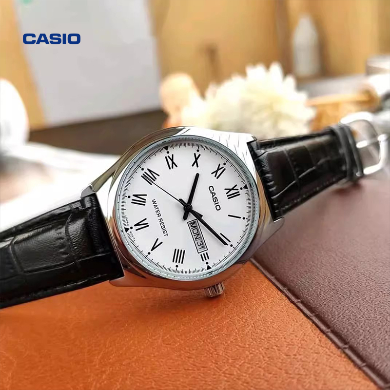 卡西欧旗舰店MTP-V005L防水休闲石英考试专用手表男官网官方正品 - 图0