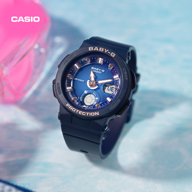 casio卡西欧旗舰店BGA-250防水运动手表女官网官方正品 BABY-G