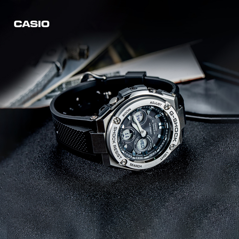 卡西欧旗舰店gst-s310太阳能手表 casio手表海外日韩腕表