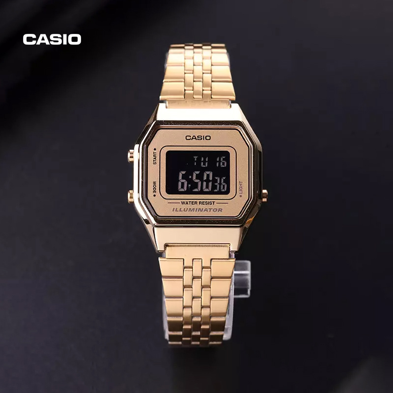 卡西欧旗舰店la680wga小方块小金表 casio手表海外日韩腕表