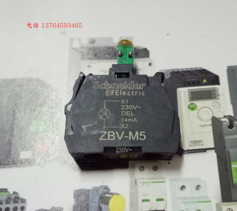 施耐德 XB4 XB5指示灯模块 ZBVM5 ZBV-M5黄色 AC230V 220V现货-图0