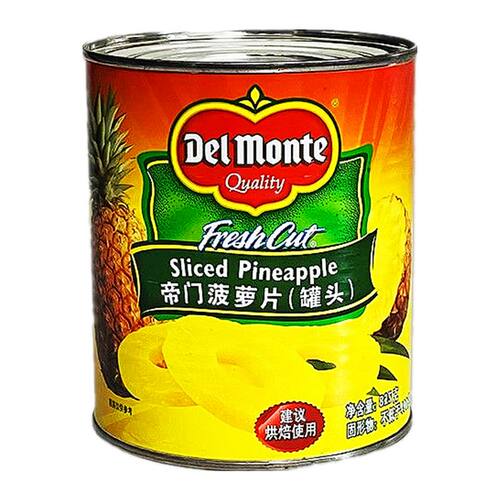 进口地扪DelMonte帝门糖水菠萝罐头836g圆片烘焙汉堡披萨水果即食 - 图3