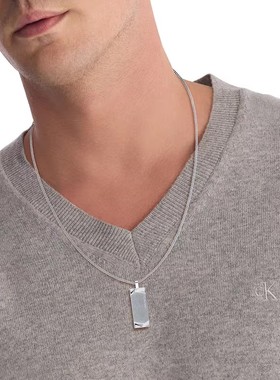 新款CK型格军牌男士钢色毛衣链