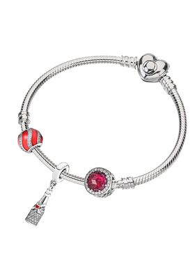 潘多拉时尚串珠套装猫眼闪耀的心