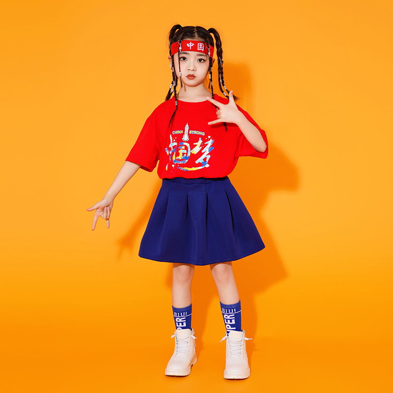 六一儿童啦啦队演出服幼儿园运动会幼儿园啦啦操团体比赛班服套装 - 图2