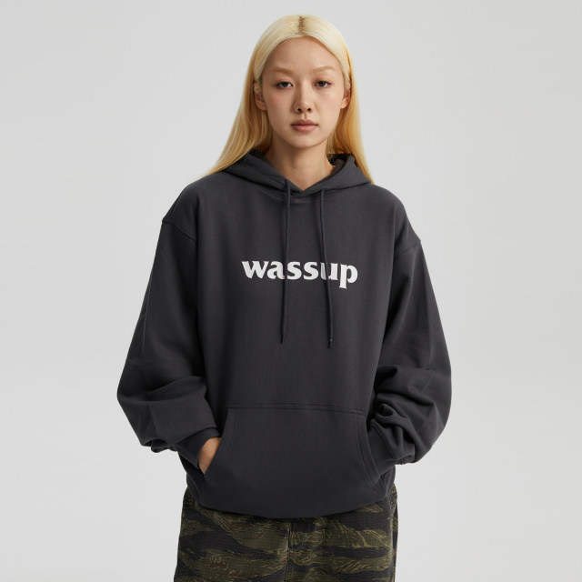 Wassup tide brand sweater men's top coat coat connecting hooded heavy puffed cloak clock