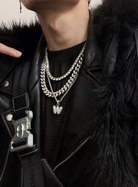 镶嵌水钻古巴项链蔡徐坤同款