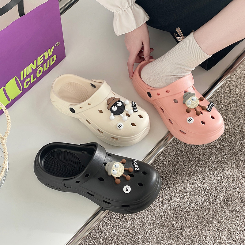 2026夏季新款厚底时尚可DIY可外穿情侣EVA凉拖鞋洞洞鞋