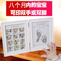 Baby One year old birthday Hands And Feet Left Print Souvenir Creative Newborn Baby Full Moon Gift Foot Print permanent