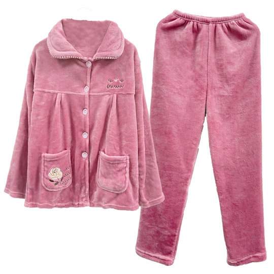 Coral velvet winter thickened spring and autumn pajamas
