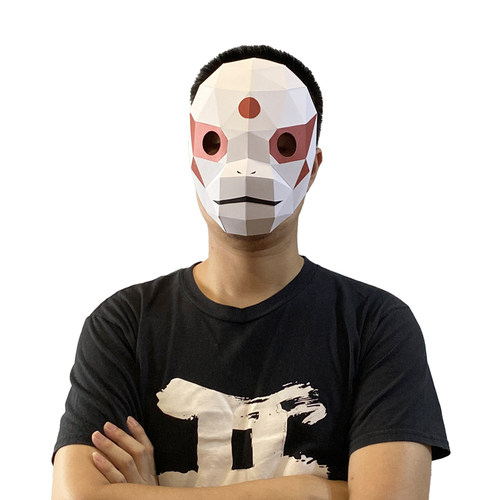 万圣节面具暗部忍者cos兔子狐狸狗猴子乌鸦面具帅创意手工折纸diy - 图1