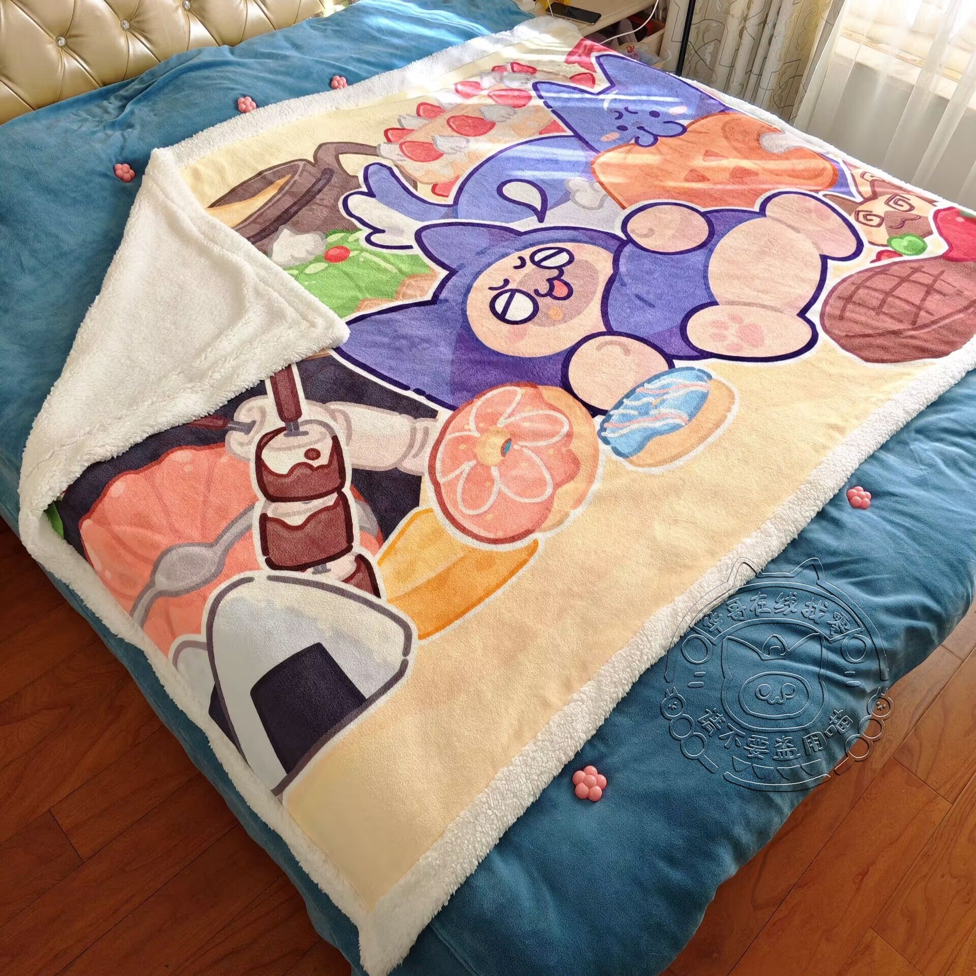 小华家的猫毯 呆猫毛毯 双层加厚法兰绒+舒棉绒 怪猎艾露猫周边,淘宝优惠券,粉丝福利购,淘宝优惠卷