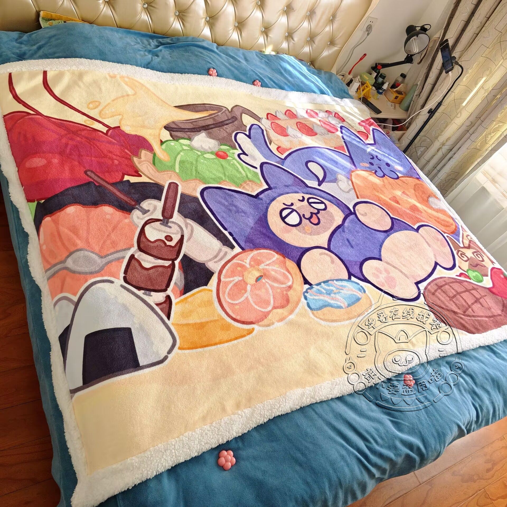 小华家的猫毯 呆猫毛毯 双层加厚法兰绒+舒棉绒 怪猎艾露猫周边,淘宝优惠券,粉丝福利购,淘宝优惠卷