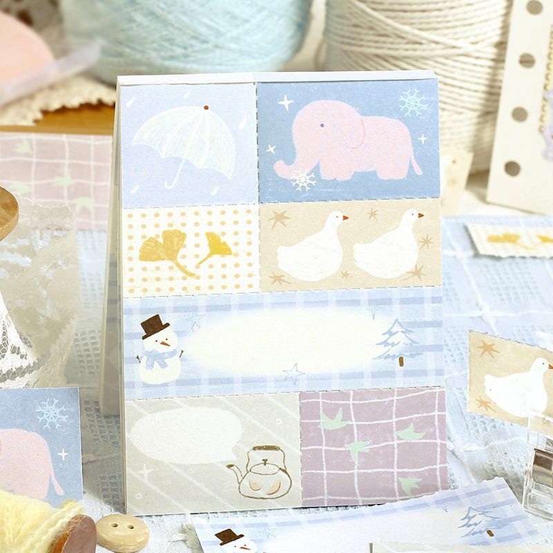 NOTEFOR拼布町时光拼布便签无粘性ins可爱创意拼贴手账装饰素材纸 - 图2