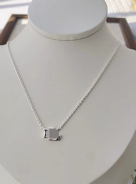 欧美热销出口劳家logo铜件镀金镀银耳钉品牌字母短款锁骨链项链女