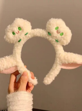 卡通可爱红色kitty猫洗脸可爱发箍毛绒头箍发饰秋冬毛绒头饰发卡