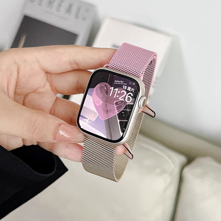适用苹果手表表带iwatch9米兰尼斯applewatch8表带S9金属夏季女款